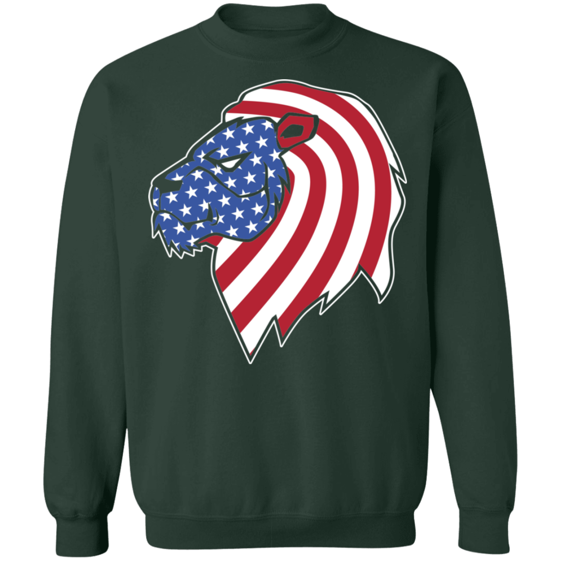 Lion American Flag USA Crewneck Sweatshirt