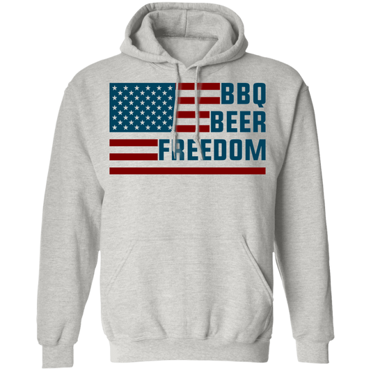 BBQ Beer Freedom American Flag Pullover Hoodie