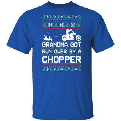 Chopper Motorcycle Grandma Got Run Over  Ugly Christmas T-Shirt
