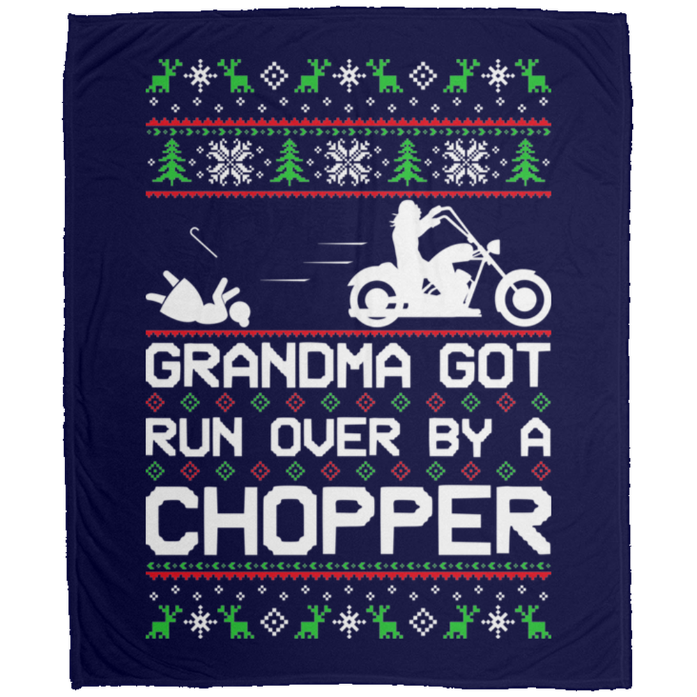 Wheel Spin Addict Christmas Motorcycle Chopper Fleece Blanket - 50x60