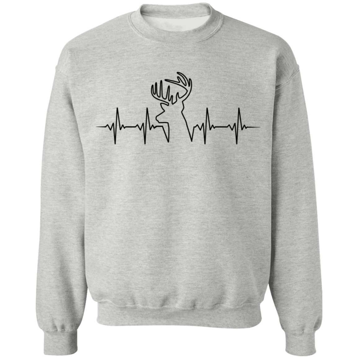 Hunter Hunting Heartbeat Deer Crewneck Sweatshirt