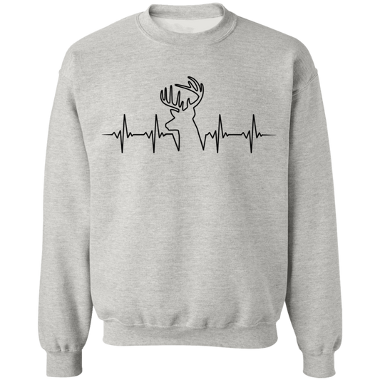 Hunter Hunting Heartbeat Deer Crewneck Sweatshirt