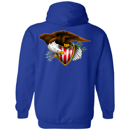 Patriot American Bald Eagle Double Sided Pullover Hoodie