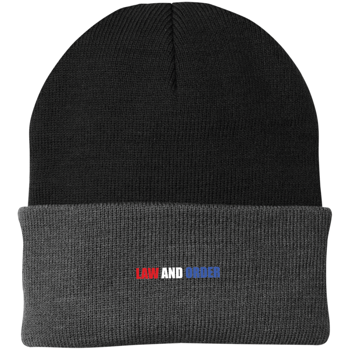Law and Order Trump Blue Line Police Beanie Cap
