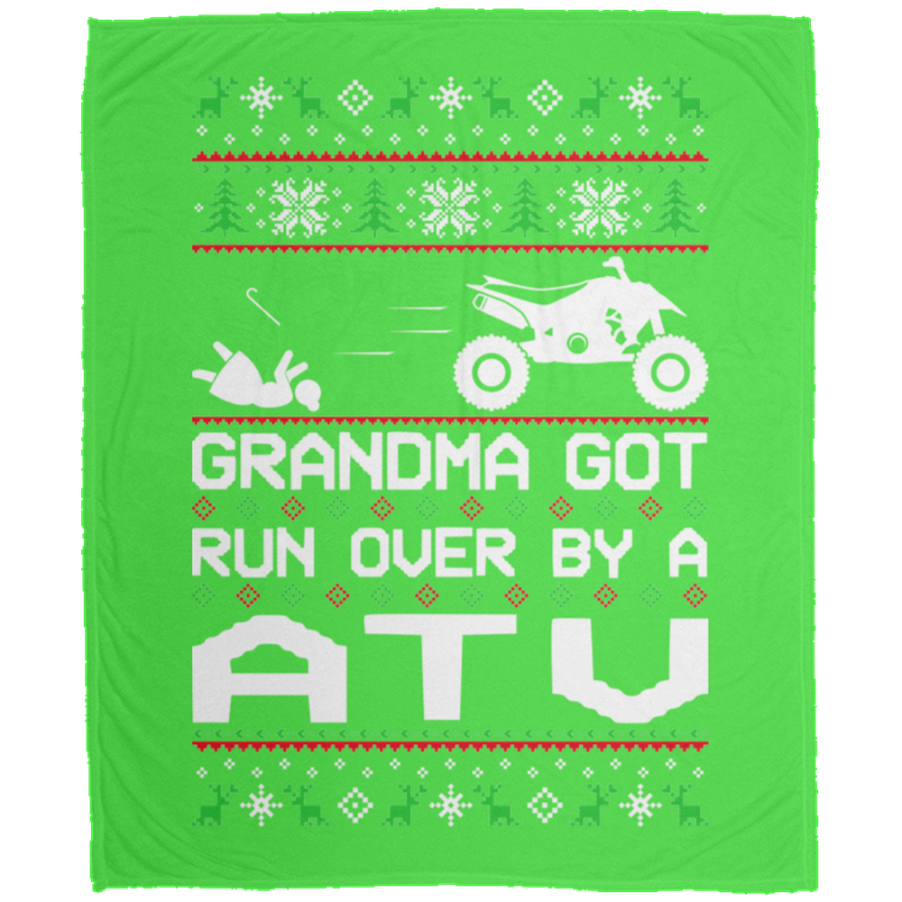 Wheel Spin Addict Christmas ATV 4-Wheeler Quad Fleece Blanket - 50x60