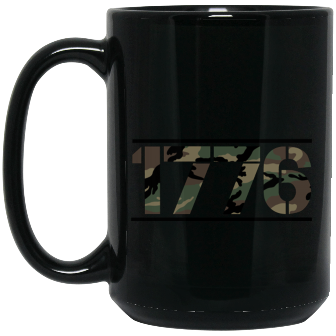 1776 Revolution Camo 15 oz. Black Coffee Mug