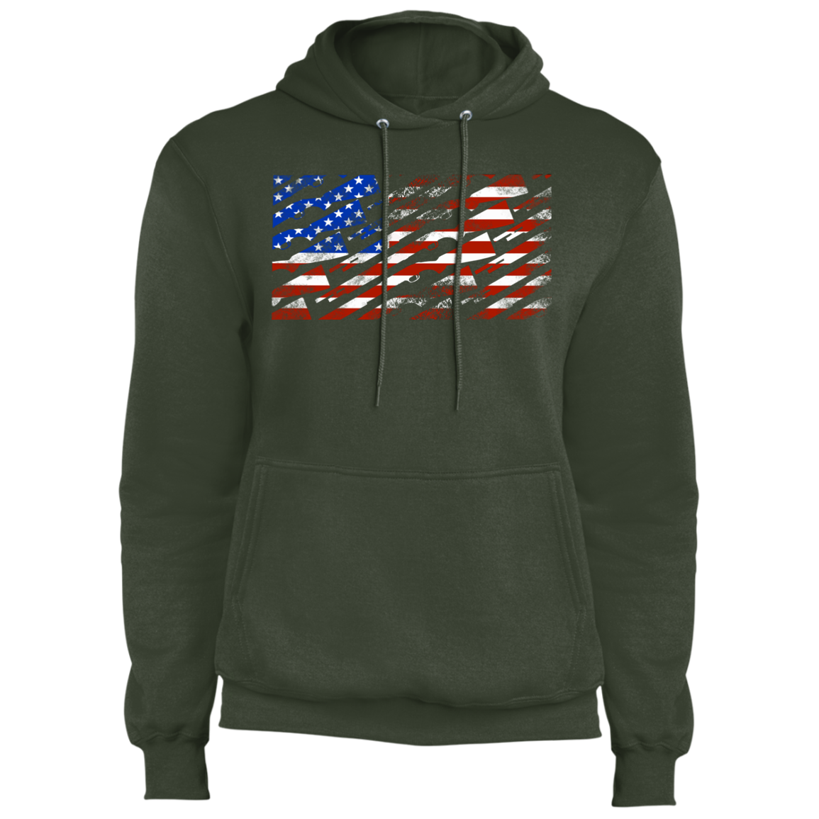Shotgun Firearm American Flag Pullover Hoodie