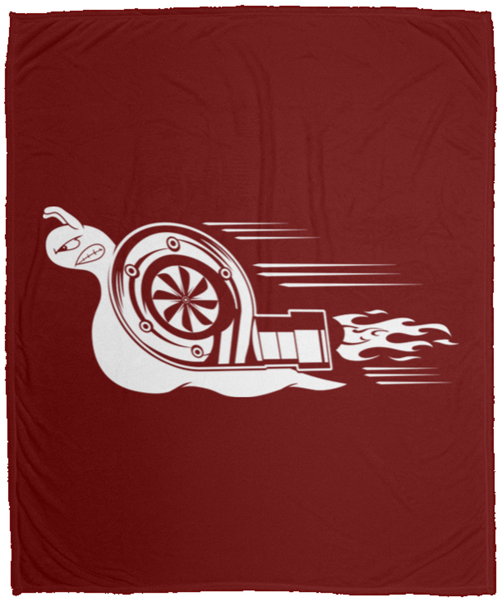 Turbo Snail Boosted Racing Automotive Fleece Blanket - 50x60