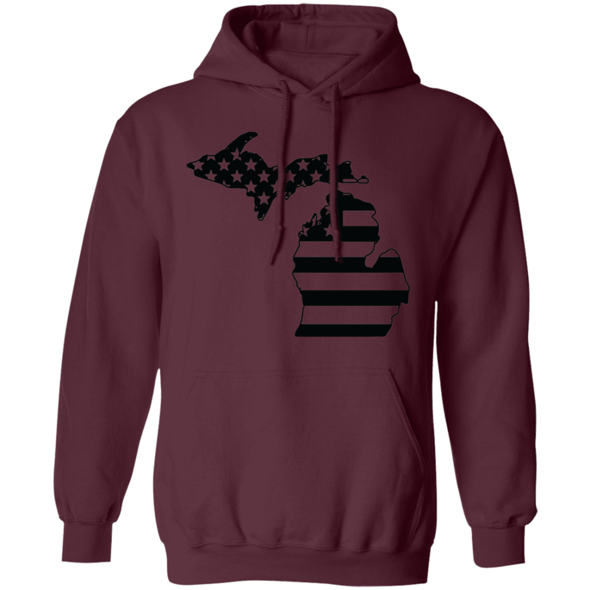 Michigan State American Flag Pride Pullover Hoodie