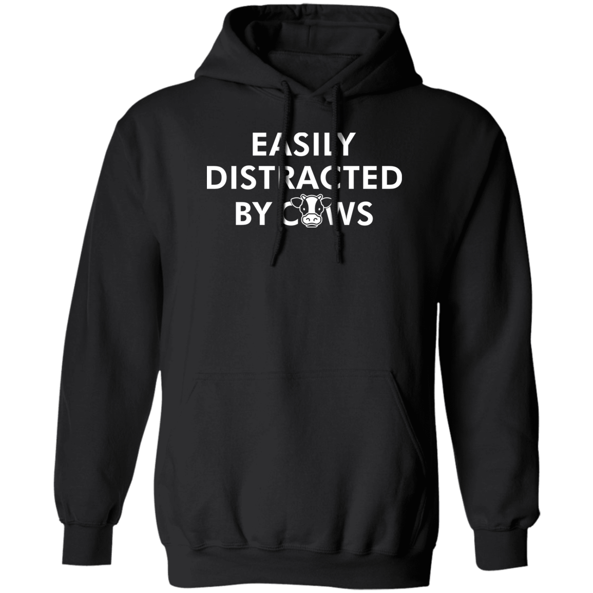 Easily Distracted By Cows Funny Farming Hoodie