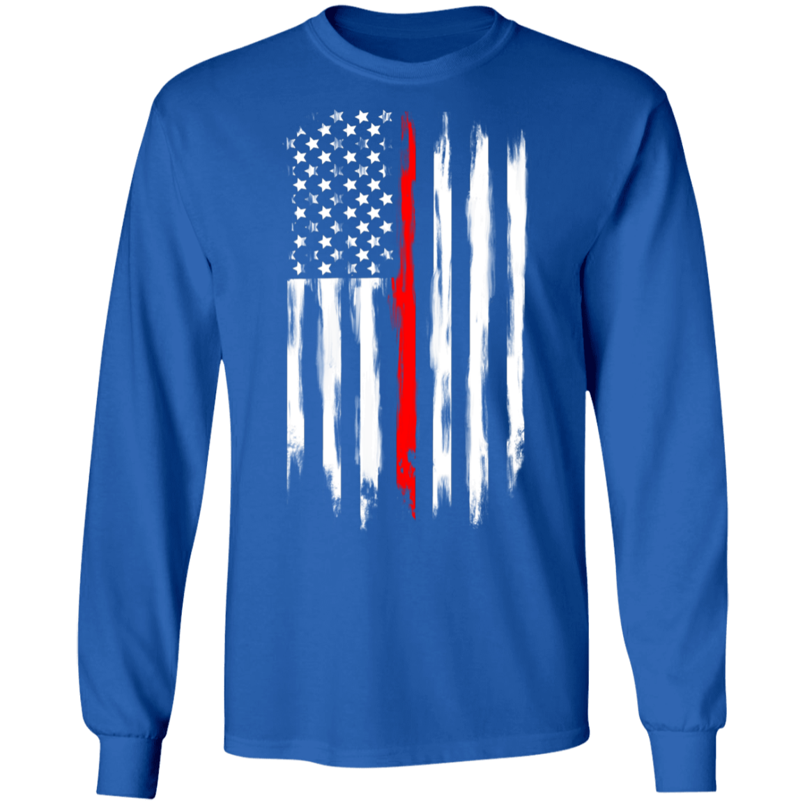 Firefighter Thin Red Line American Flag Long Sleeve T-Shirt