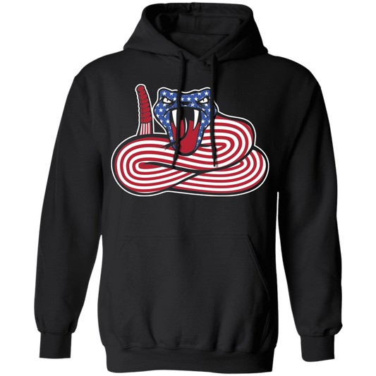 Rattlesnake American Flag USA Pullover Hoodie