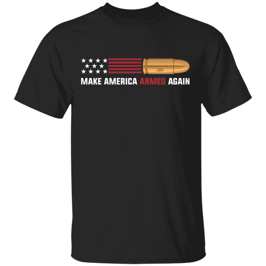 .380 Make American Armed Again Bullet American Flag USA T-Shirt