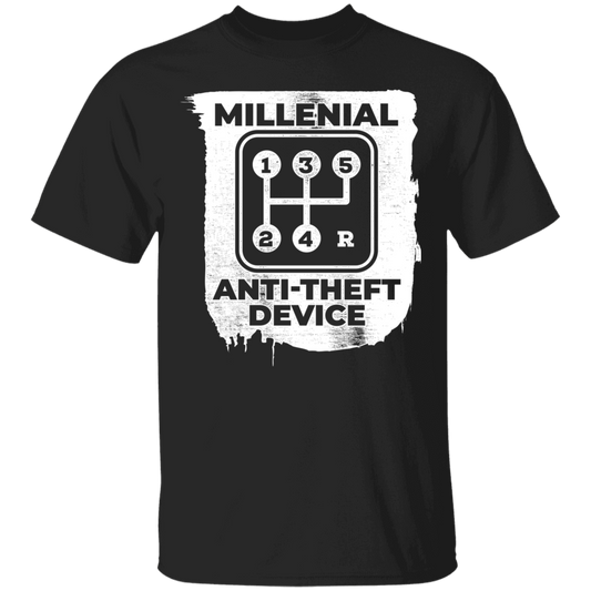 Millennial Anti-Theft Device Manual Stick Shift 5-Speed Device T-Shirt