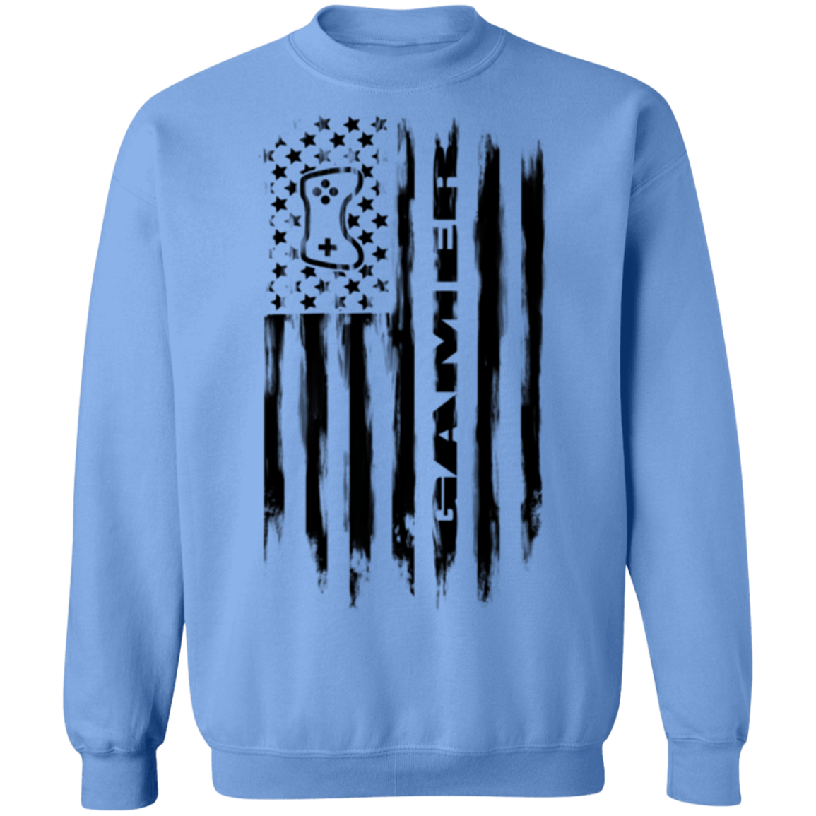 Gamer Video Games Streamer American Flag Crewneck Sweatshirt