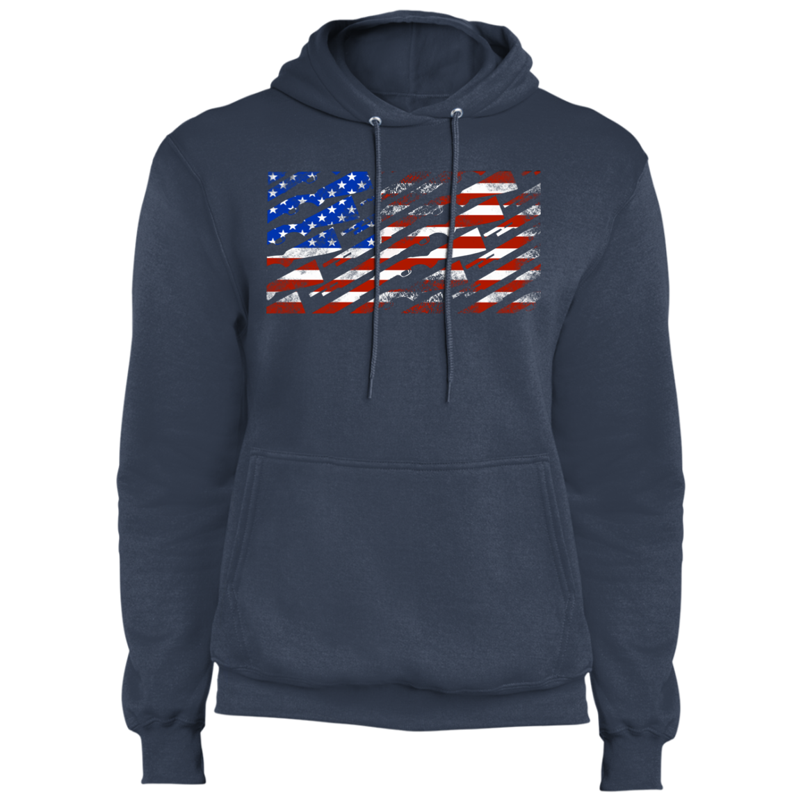 Shotgun Firearm American Flag Pullover Hoodie