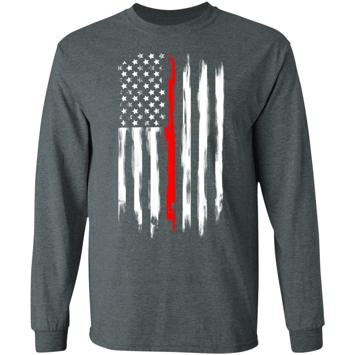 Firefighter Thin Red Line American Flag Long Sleeve T-Shirt