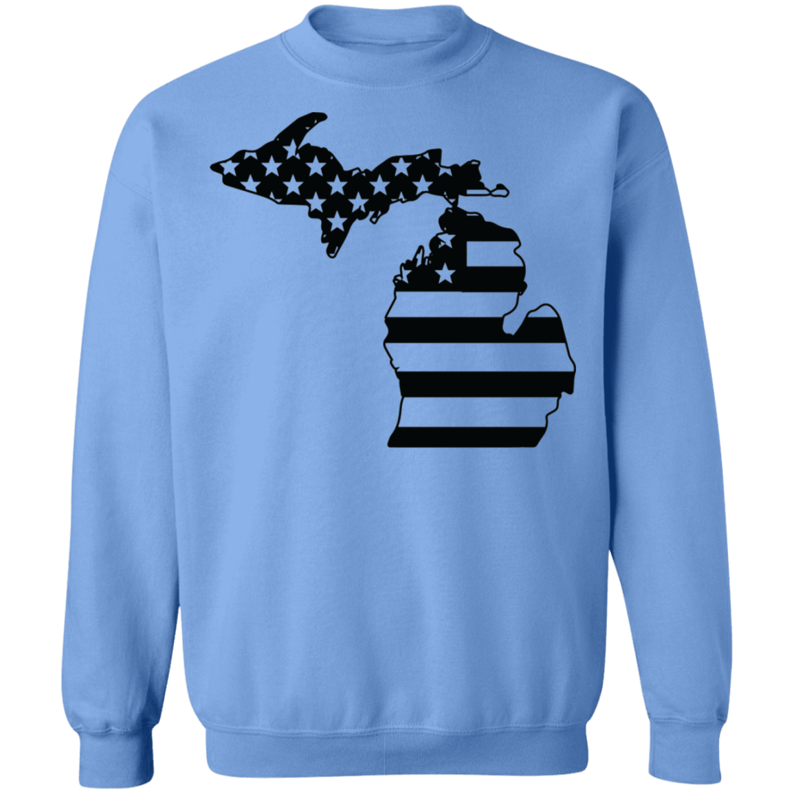 Michigan State American Flag USA Crewneck  Sweatshirt