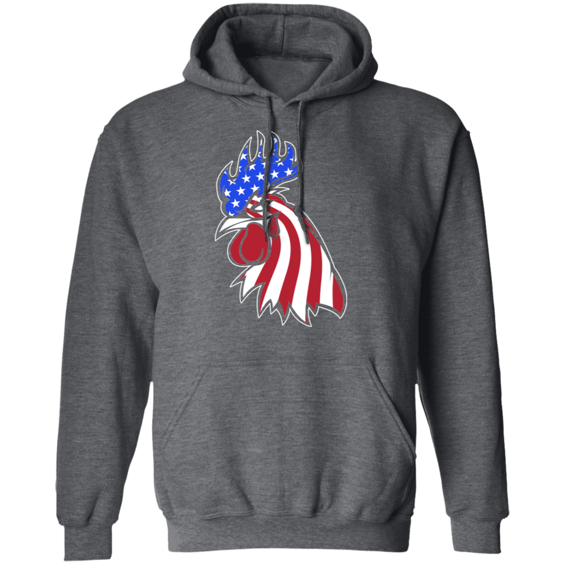 Rooster American Flag USA Pullover Hoodie