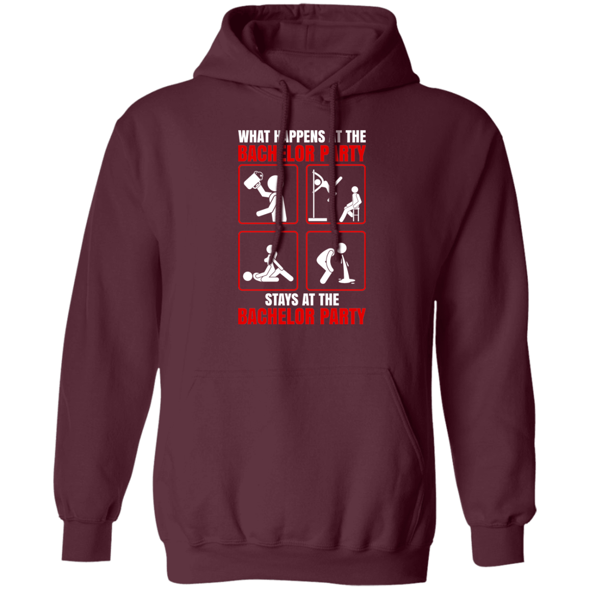 What Happens At The Bachelor Party Stays Funny Hoodie