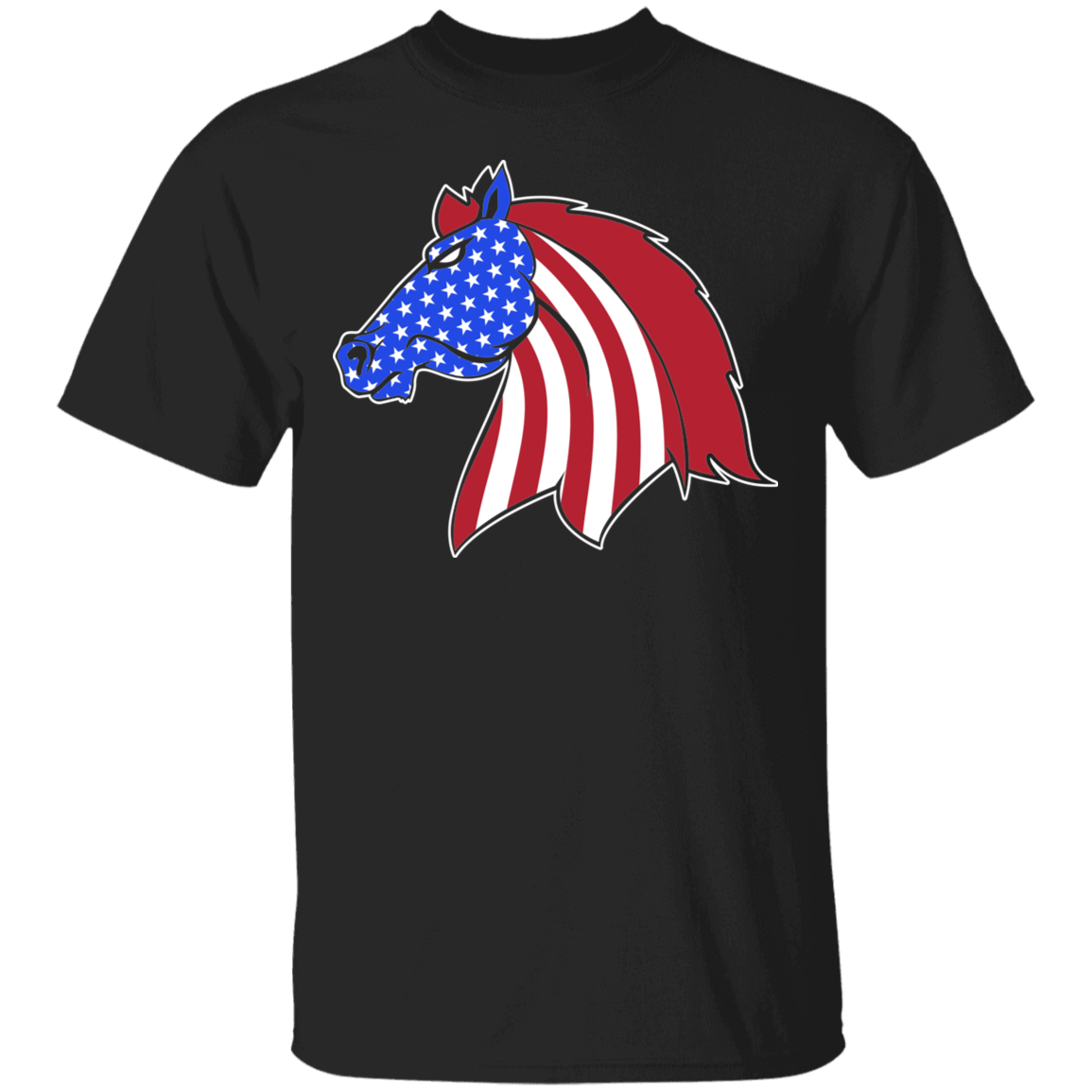 Horse American Flag USA T-Shirt