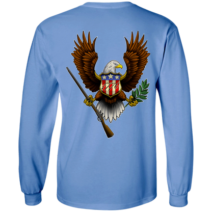 1776 American Bald Eagle Double Sided Long Sleeve T-Shirt