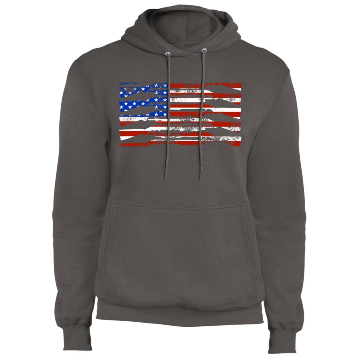 Shotgun Firearm American Flag Pullover Hoodie