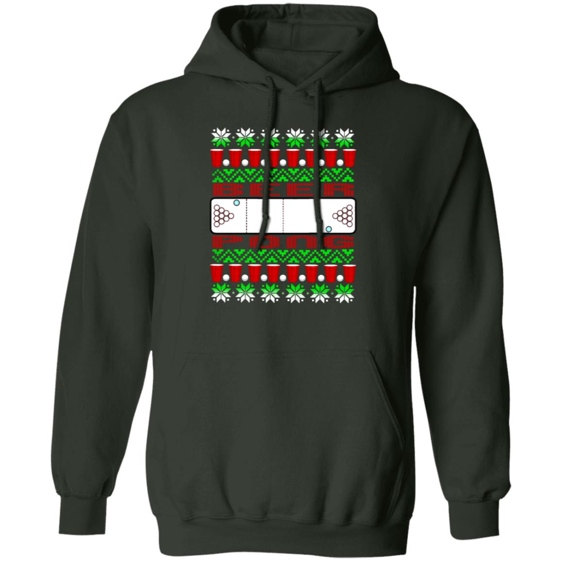 Beer Pong Funny Christmas Pullover Hoodie