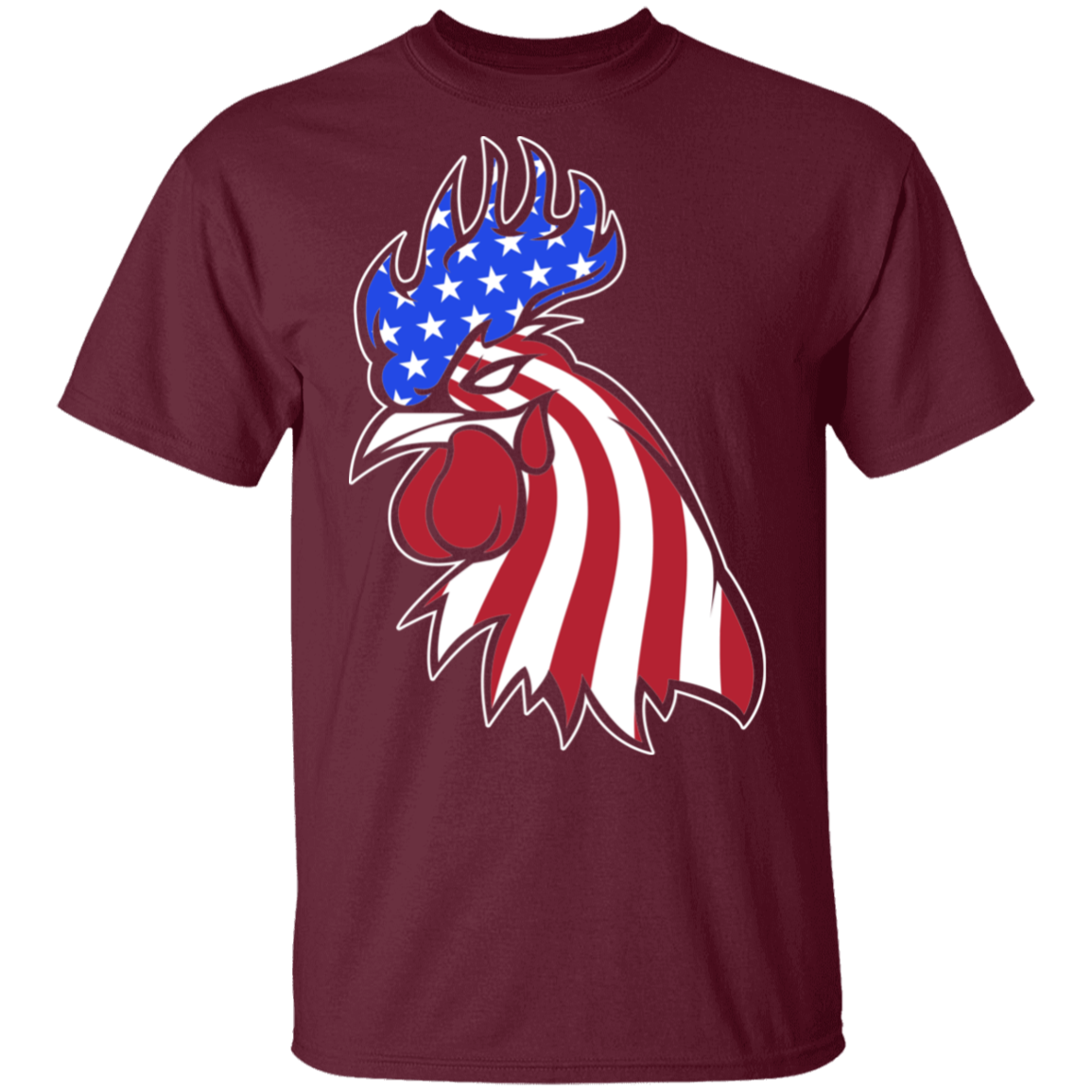 Rooster American Flag USA T-Shirt
