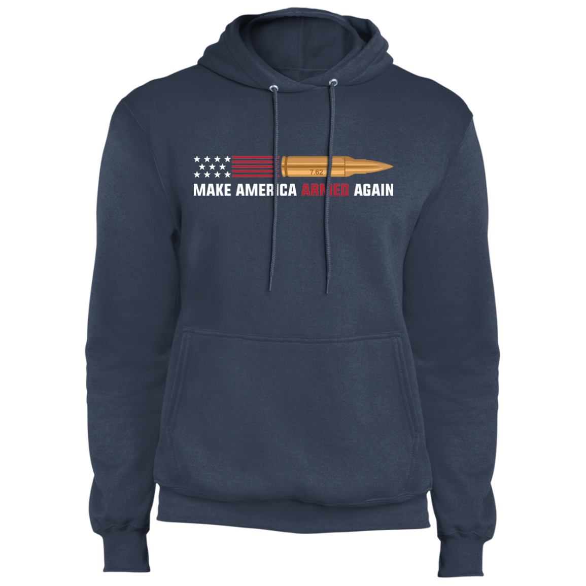 7.62 Make American Armed Again Bullet American Flag USA Pullover Hoodie