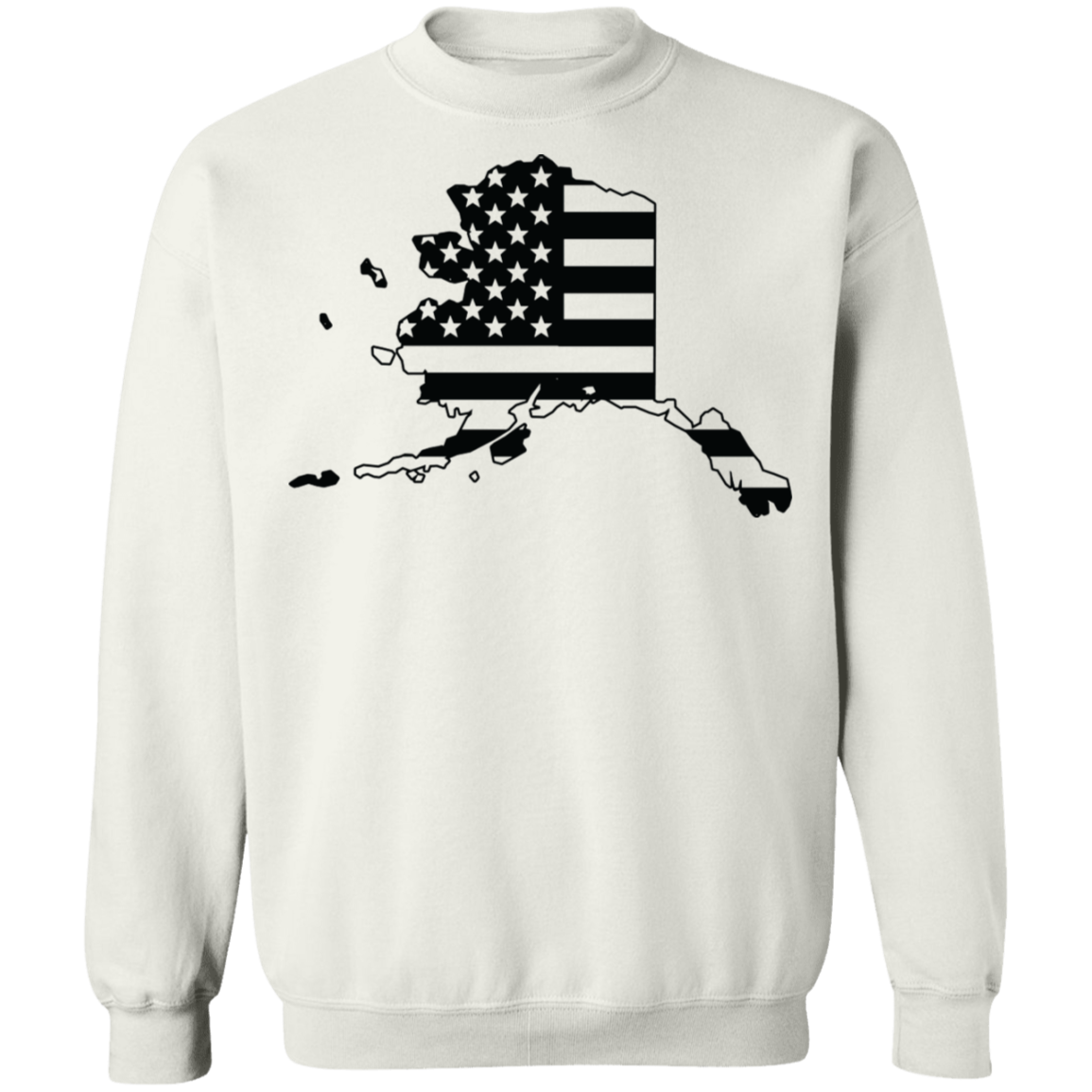 Alaska State American Flag USA Crewneck  Sweatshirt