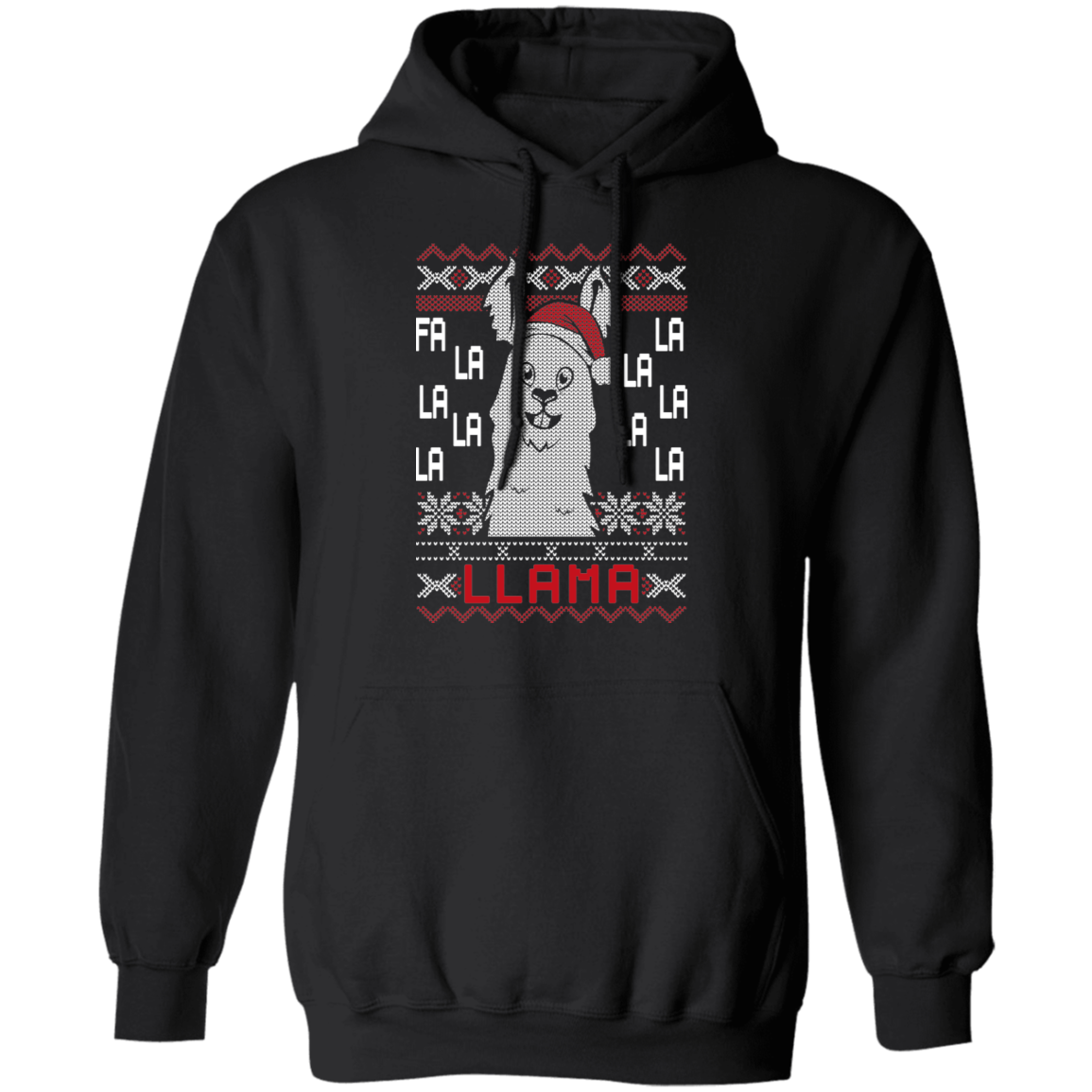 Fa La La LLama Ugly Christmas Party Pullover Hoodie