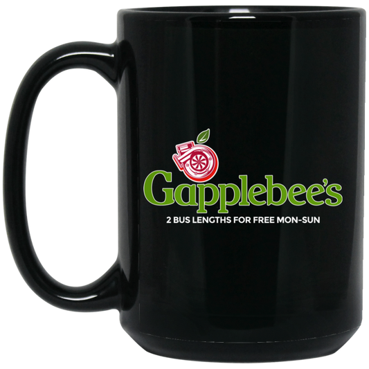 Wheel Spin Addict 15 oz Mug, Gapplebee's Turbo Boosted Racing Black Mug