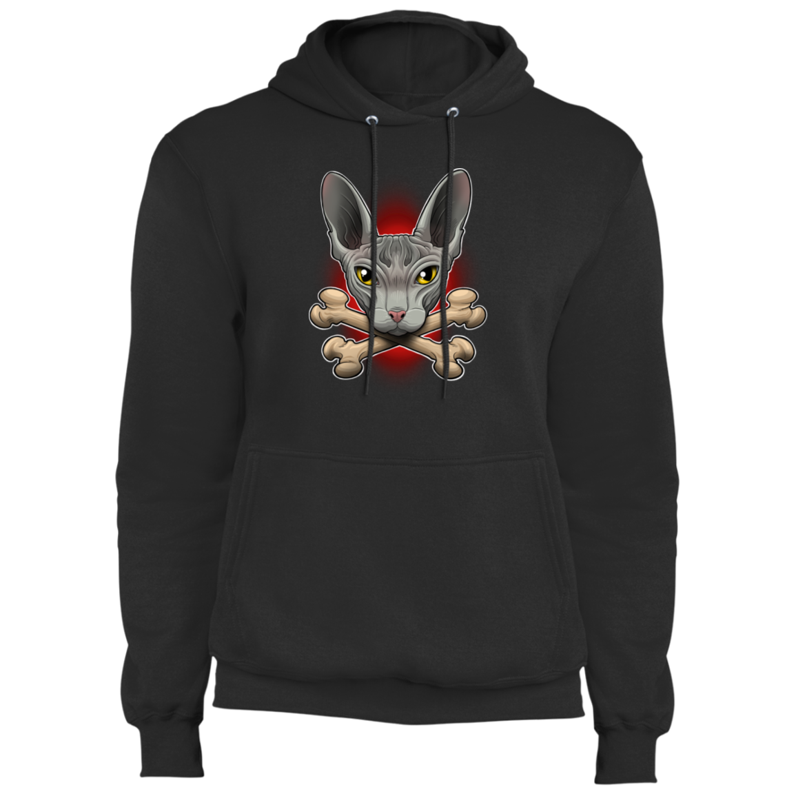Hairless Cat Crossbones Pullover Hoodie