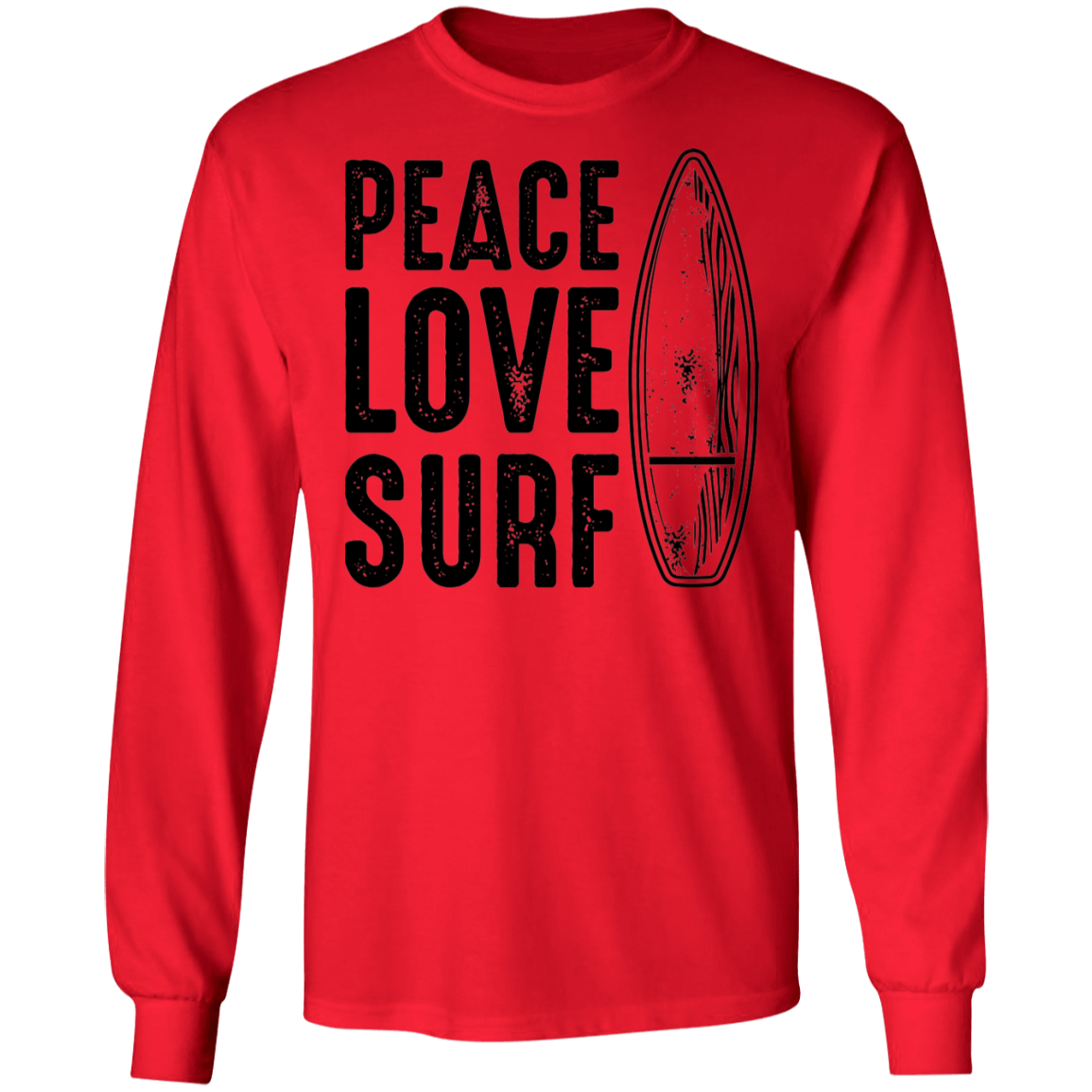 Peace Love Surf Beach Long Sleeve T-Shirt