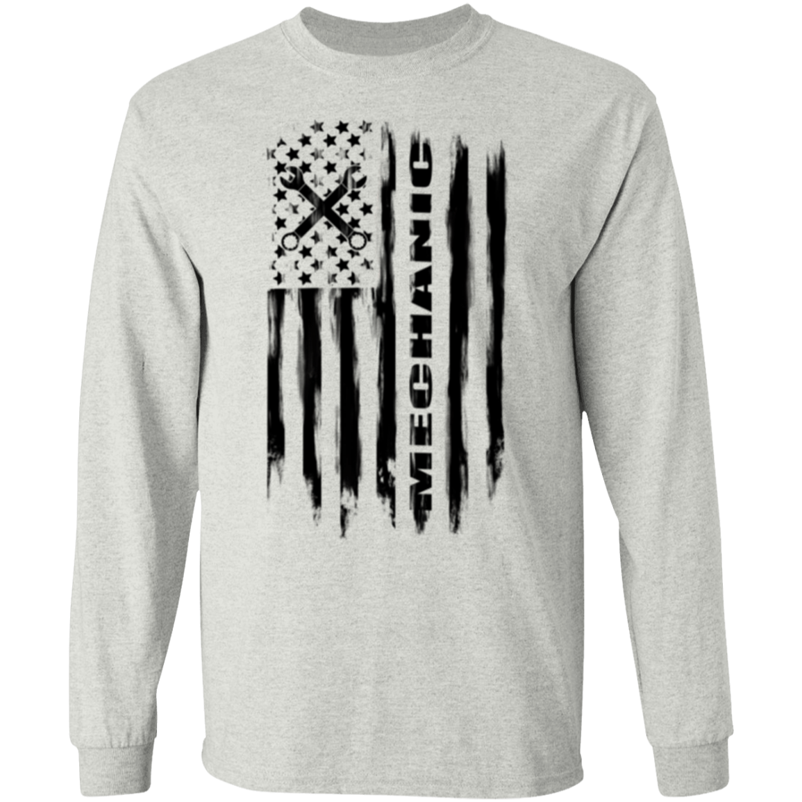 Mechanic Automotive Repair Enthusiast American Flag Long Sleeve T-Shirt