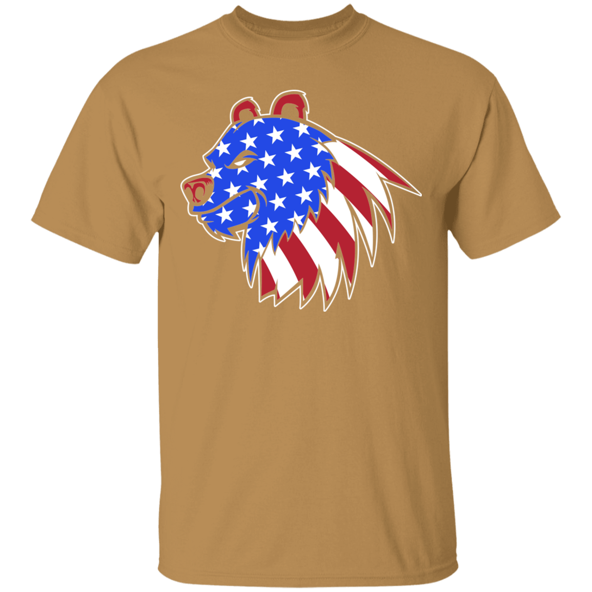 Grizzly North American Bear American Flag USA T-Shirt