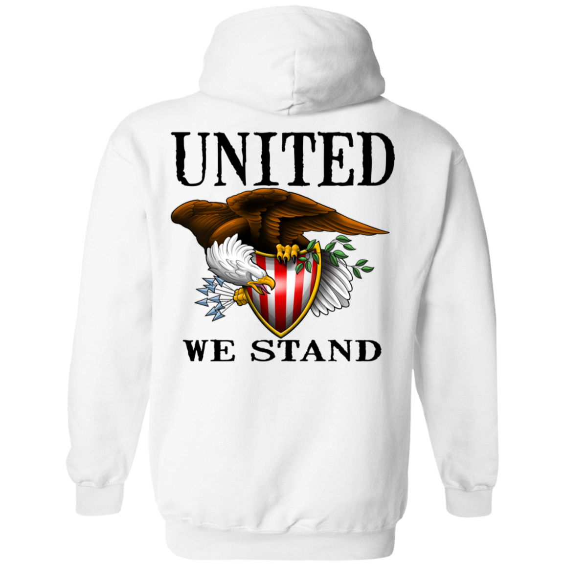 1776 American Bald Eagle United We Stand Double Sided Pullover Hoodie