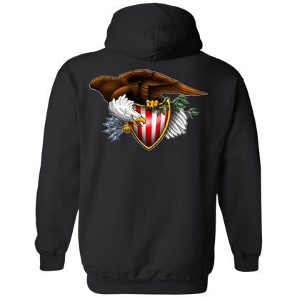 Patriot American Bald Eagle Double Sided Pullover Hoodie