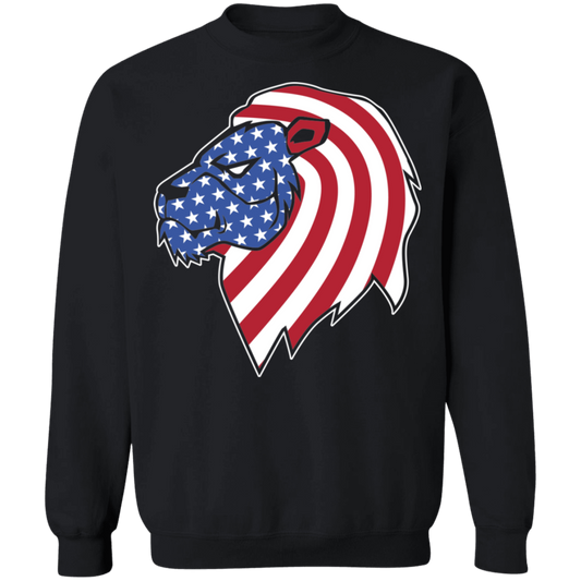 Lion American Flag USA Crewneck Sweatshirt