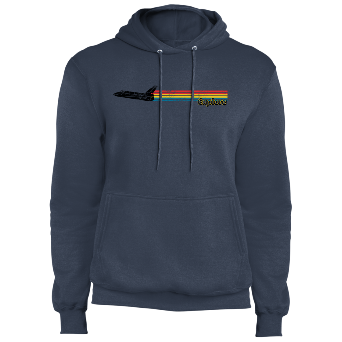 Men's Space Rocket Ship Explorer Fleece Pullover Hoodie