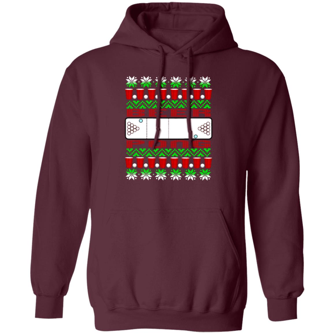 Beer Pong Funny Christmas Pullover Hoodie