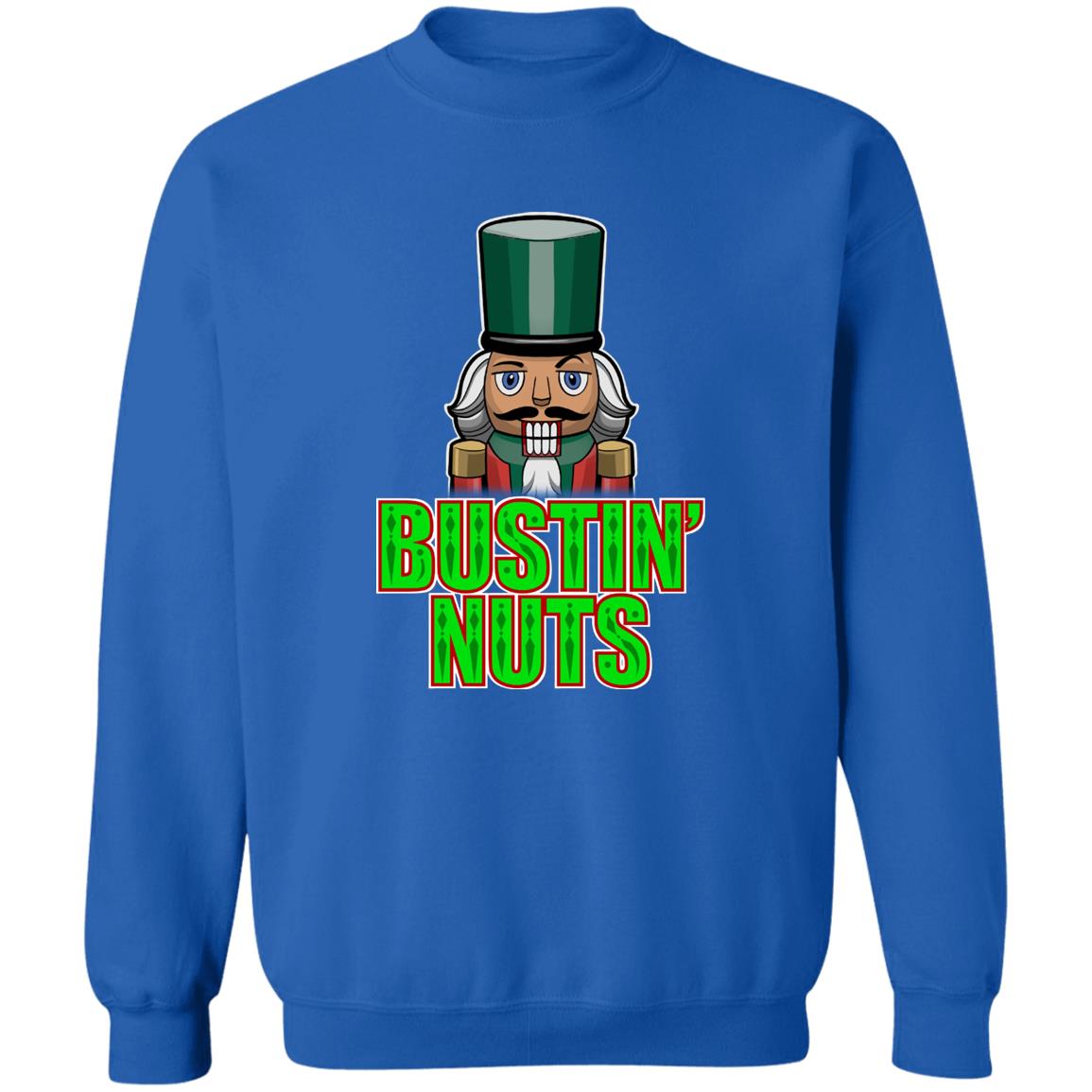 Bustin' Nuts Nutcracker Funny Christmas Crewneck Sweatshirt