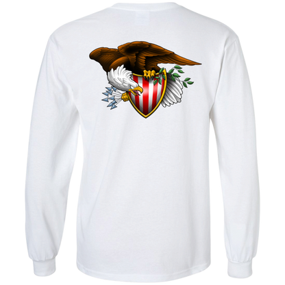 Patriot American Bald Eagle Double Sided Long Sleeve T-Shirt