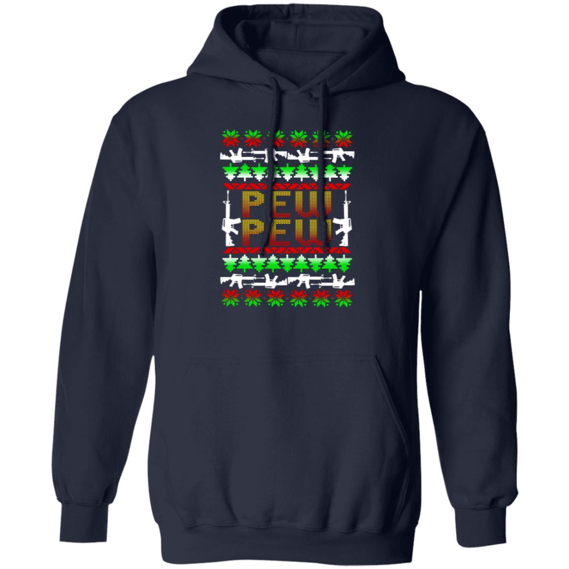 Pew Pew Gun Christmas Pullover Hoodie
