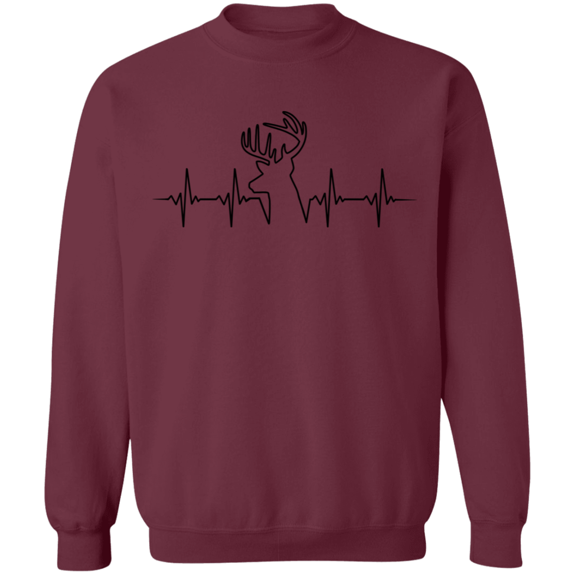 Hunter Hunting Heartbeat Deer Crewneck Sweatshirt