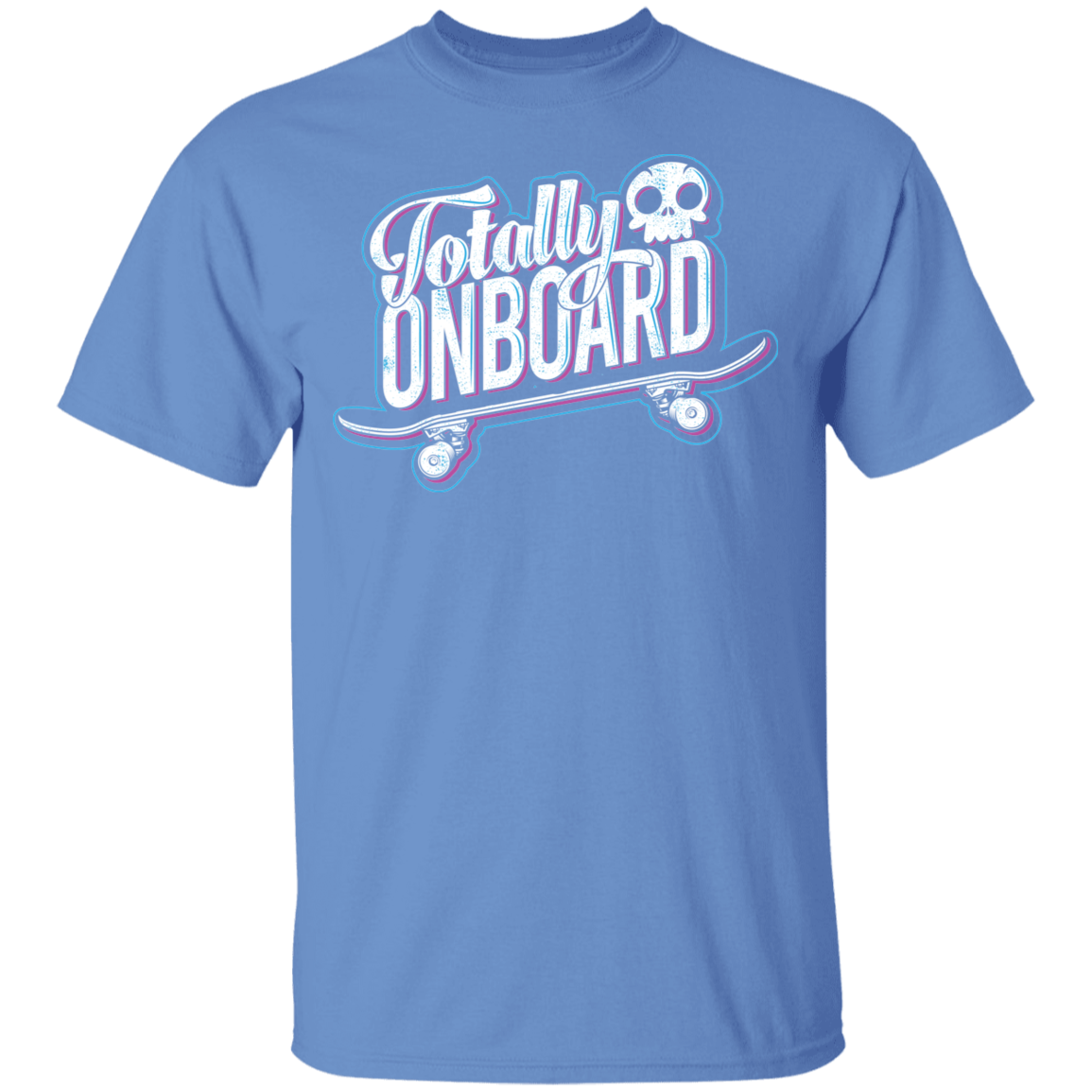 Totally Onboard Skull Skateboarder Skateboard T-Shirt