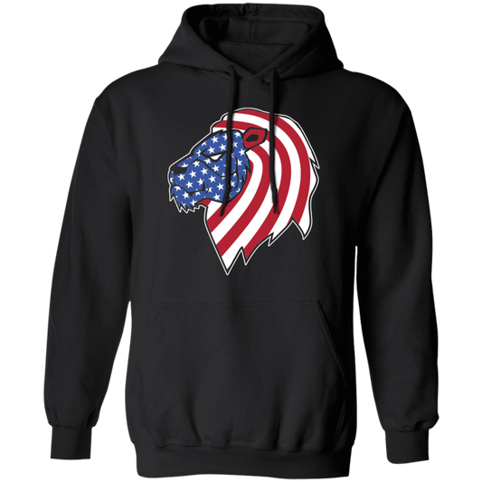 Lion American Flag USA Pullover Hoodie