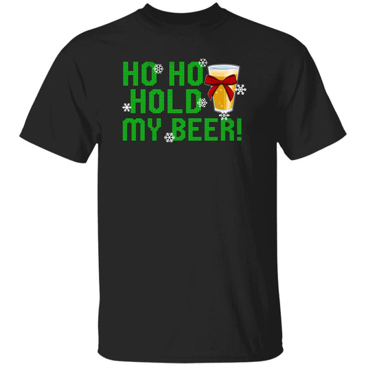 Ho Ho Hold My Beer Funny Christmas T-Shirt