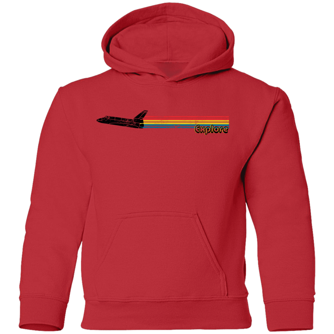 Youth Space Rocket Ship Explorer Pullover Hoodie